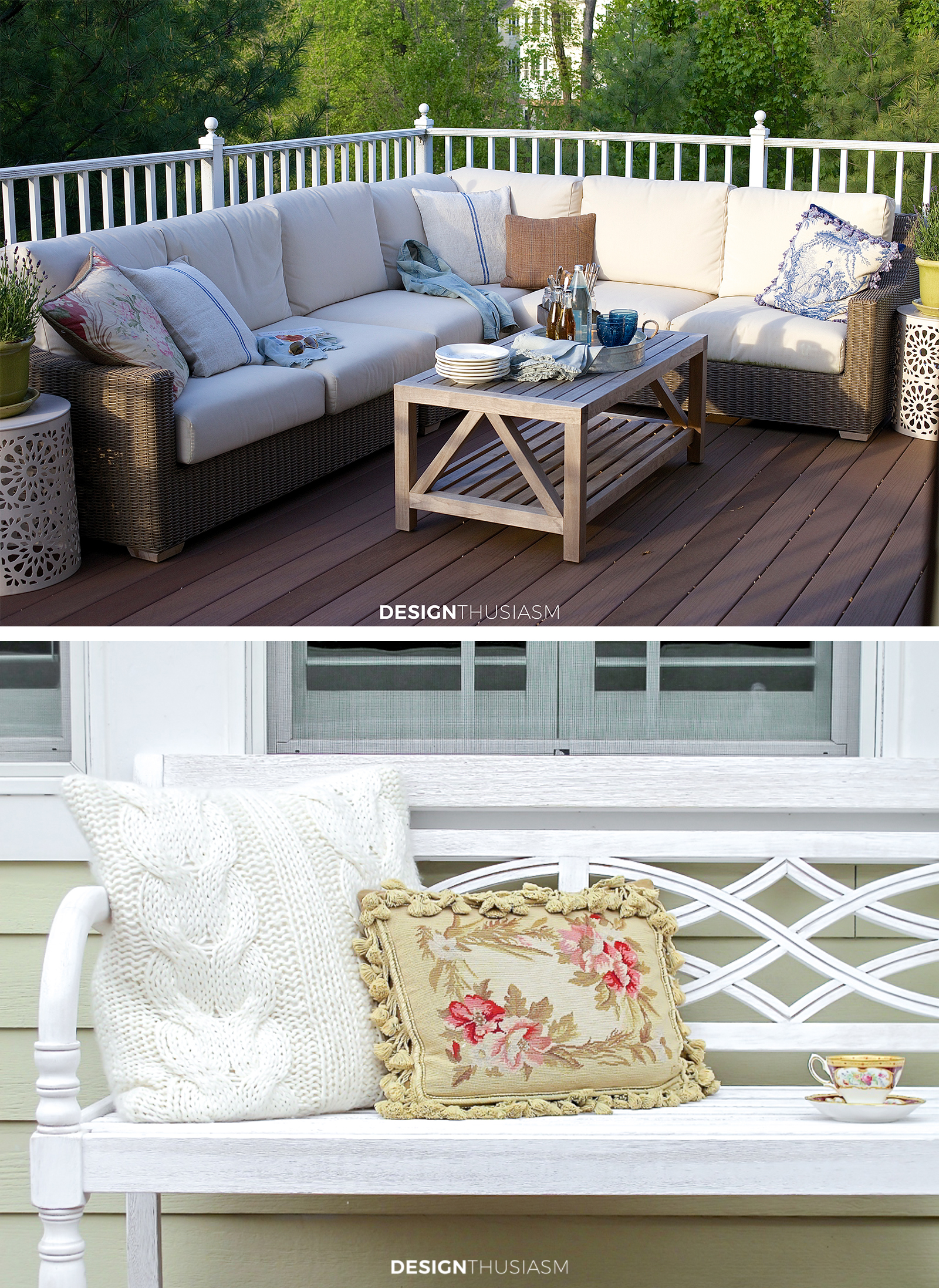 small patio with first furniture pieces