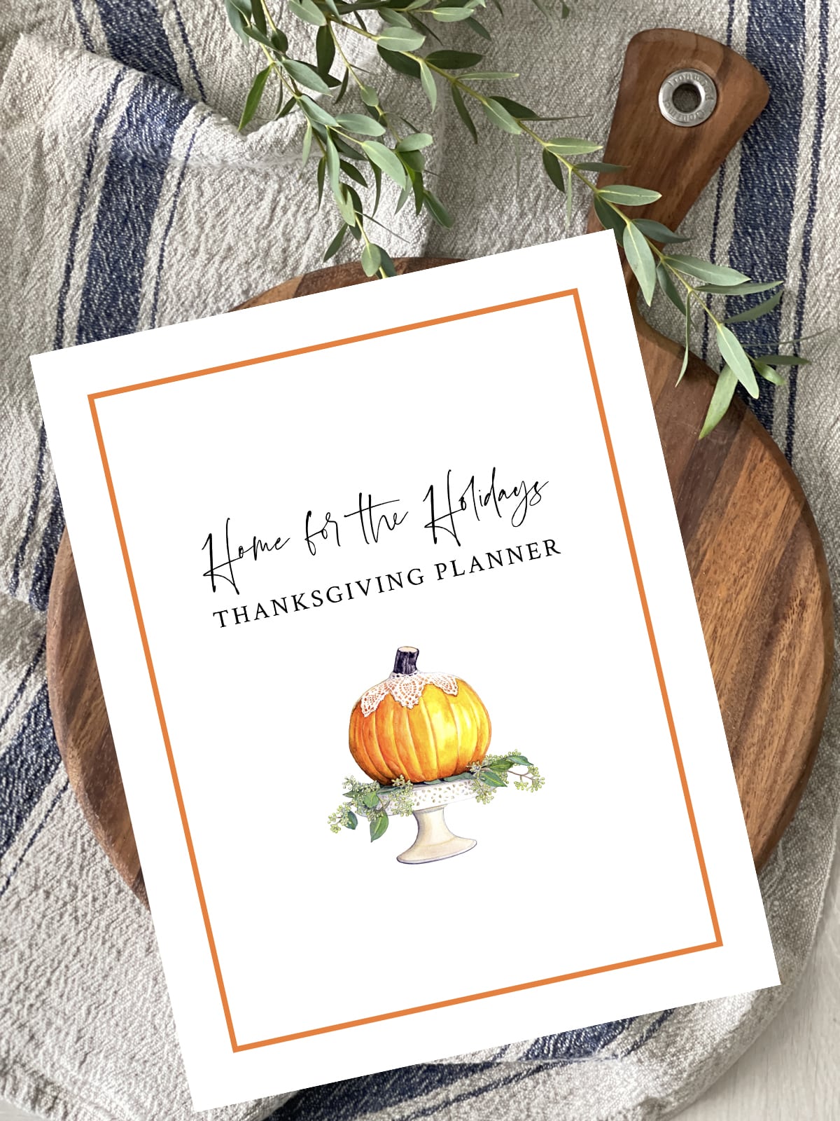 printable mockup round board thanksgiving planner cover
