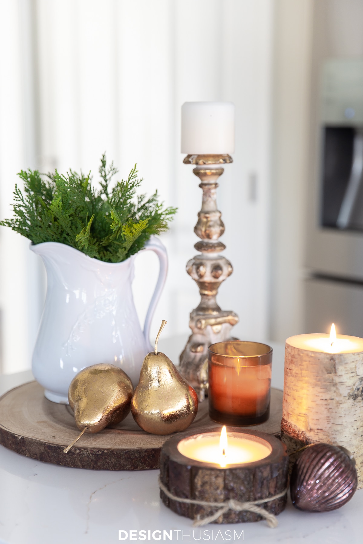 fresh Christmas color palette island vignette