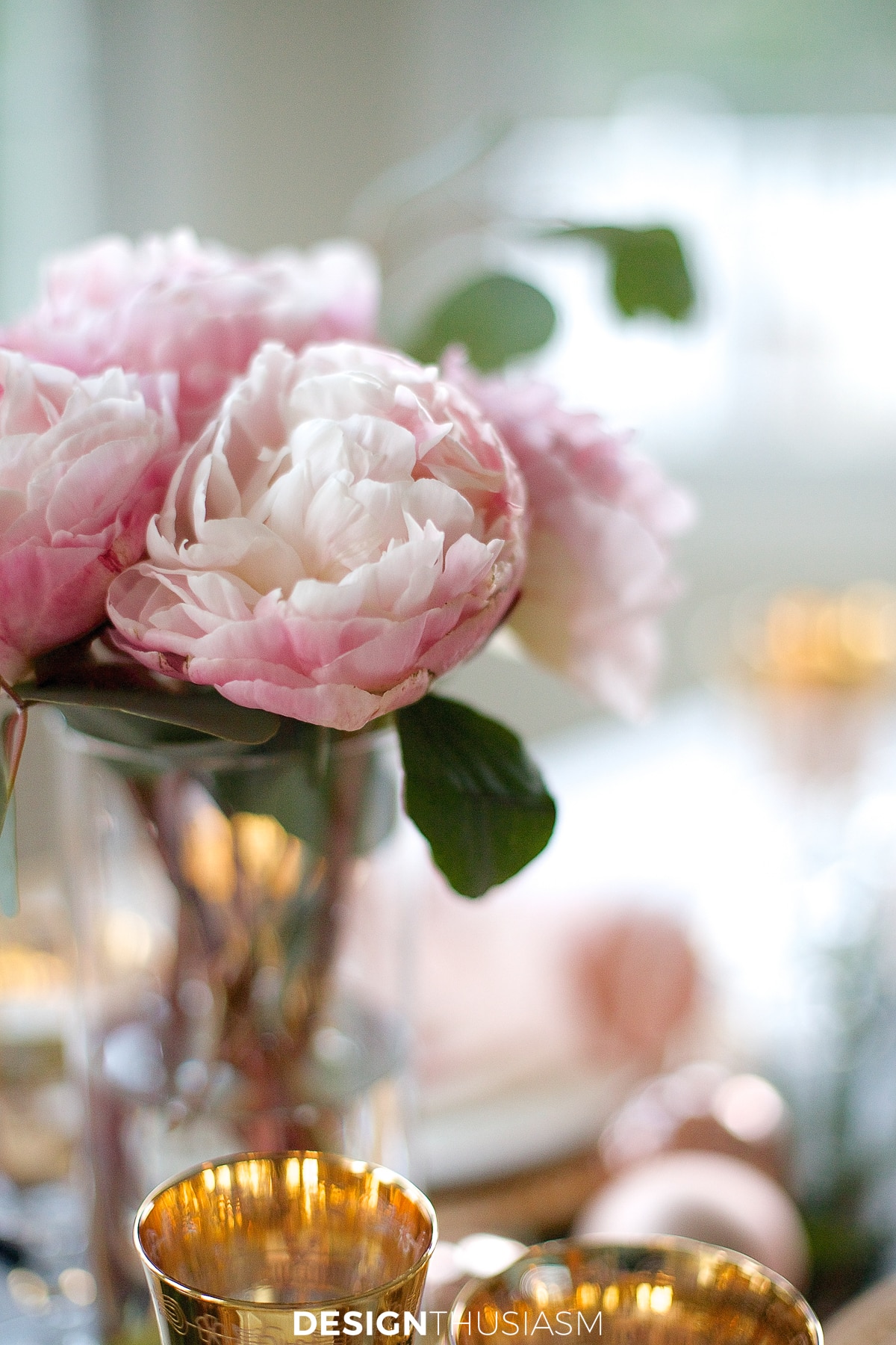 rose gold christmas decor flowers