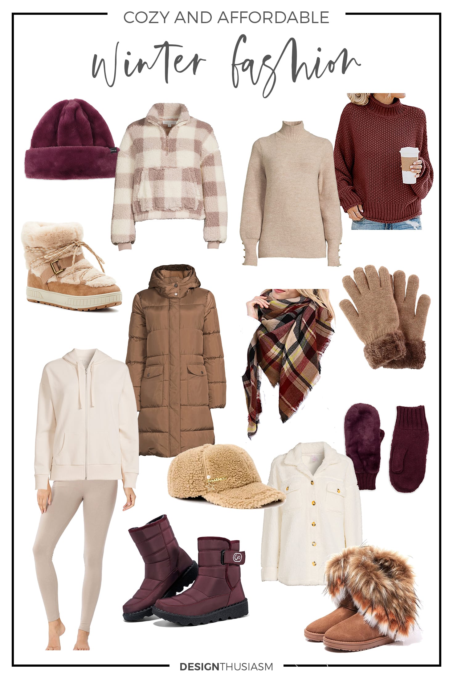 winter fashion camel and burg