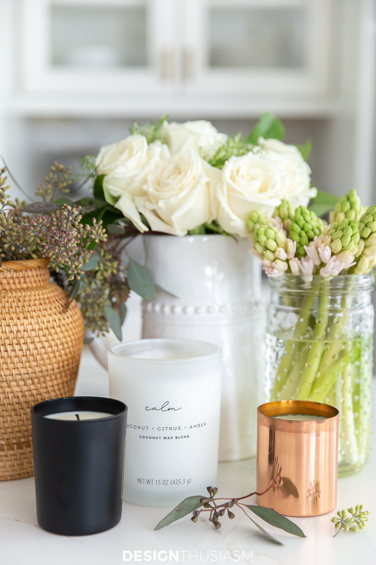 mood boosters flowers and candles