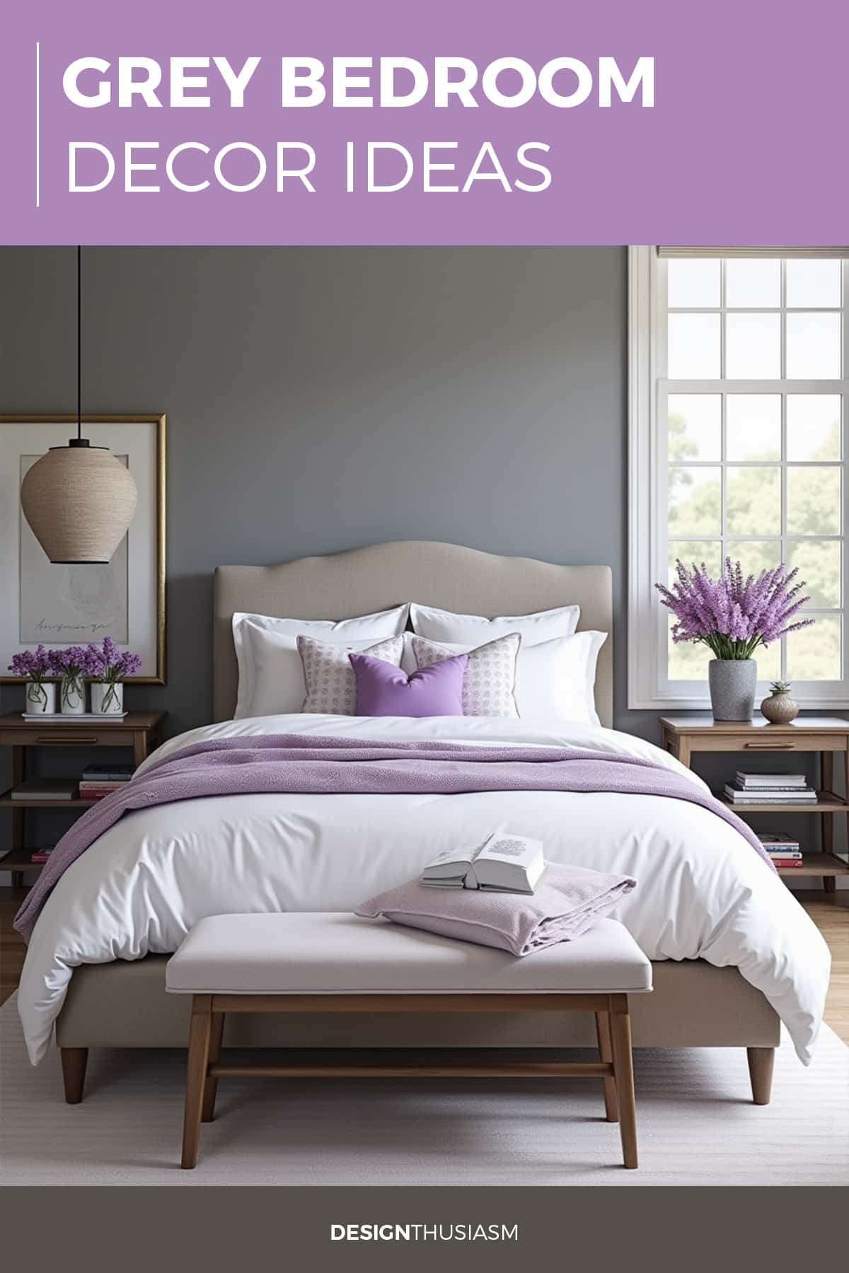 Lilac and Grey Bedroom Decor Ideas