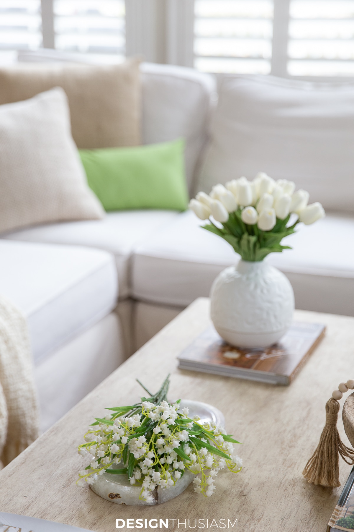 french spring decor in family room