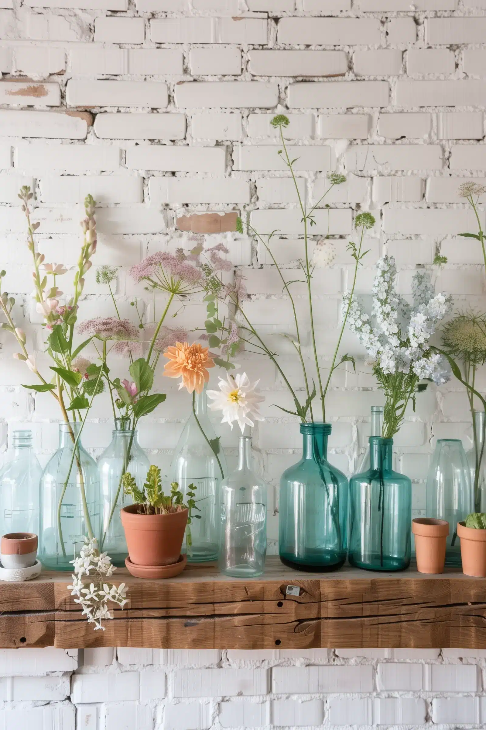 Wildflowers in mason jars