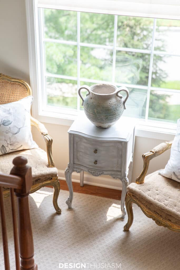 french country stairway nook