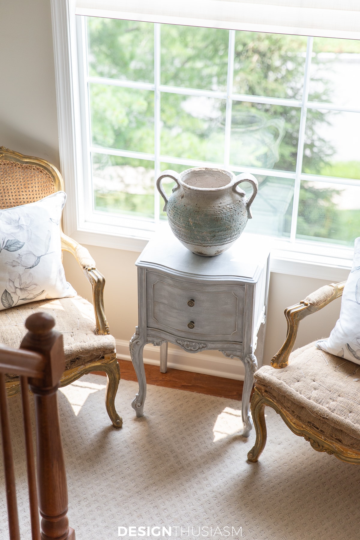 french country stairway nook