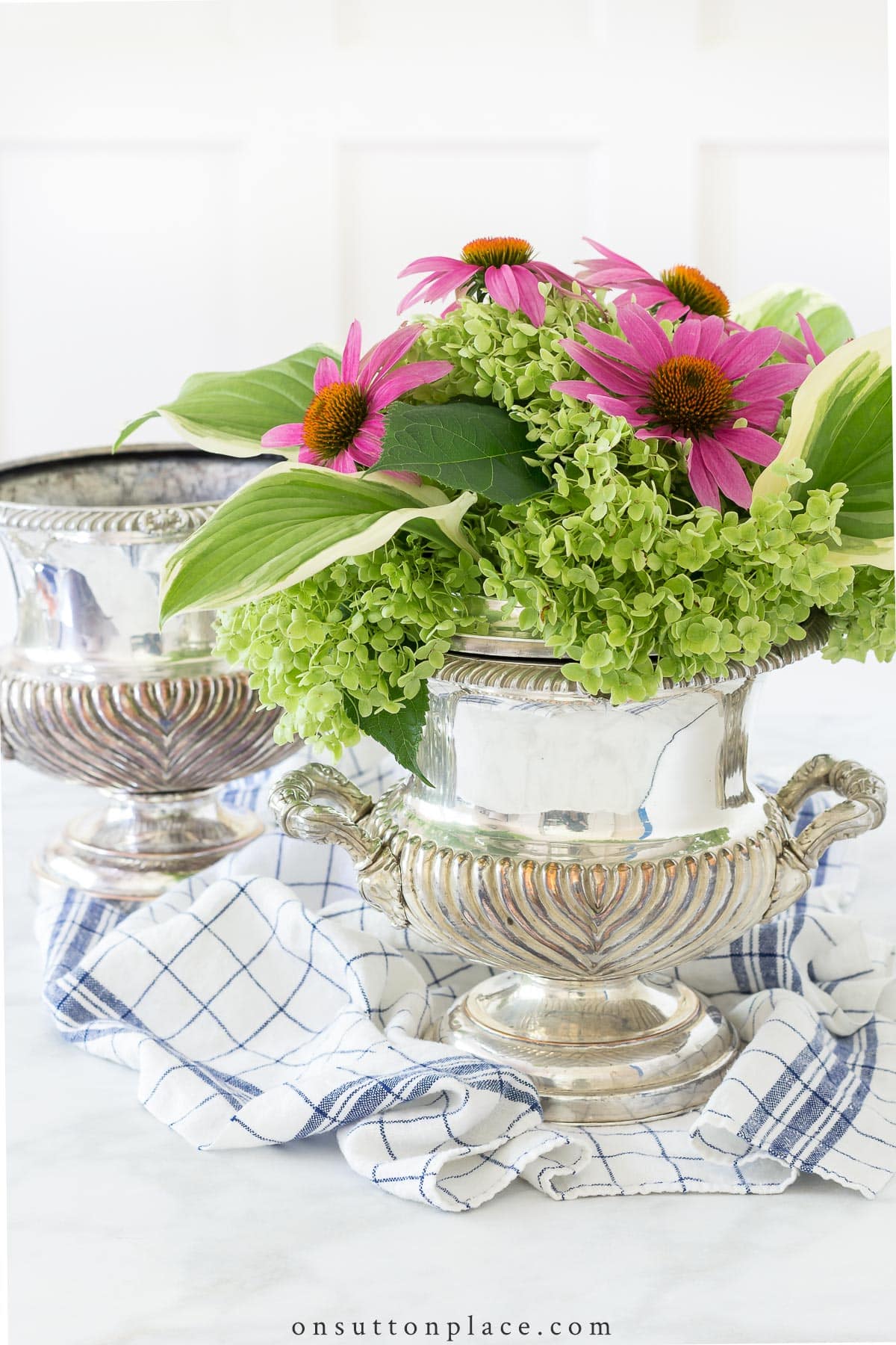 how to clean silver urn with flowers