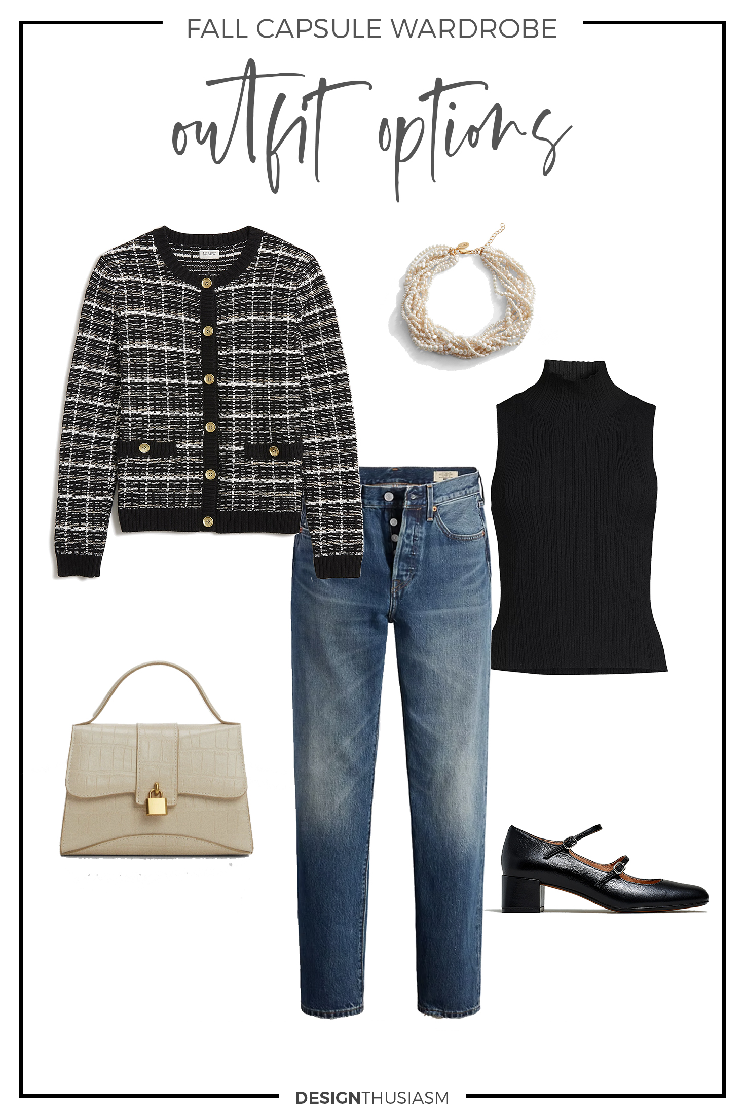 Fall Outfit Options with lady jacket and mary janes