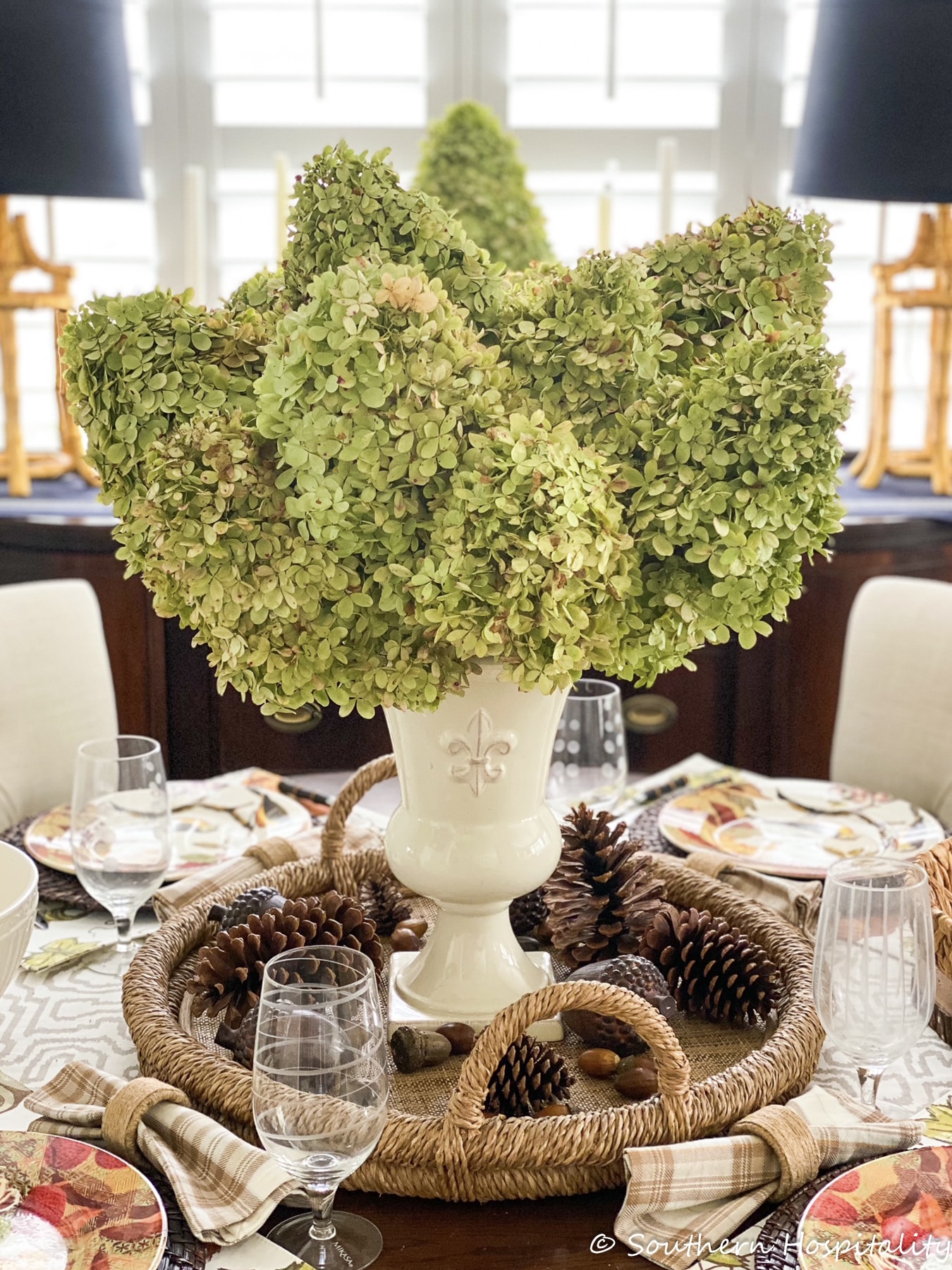 Using Limelight Hydrangeas as a Centerpiece