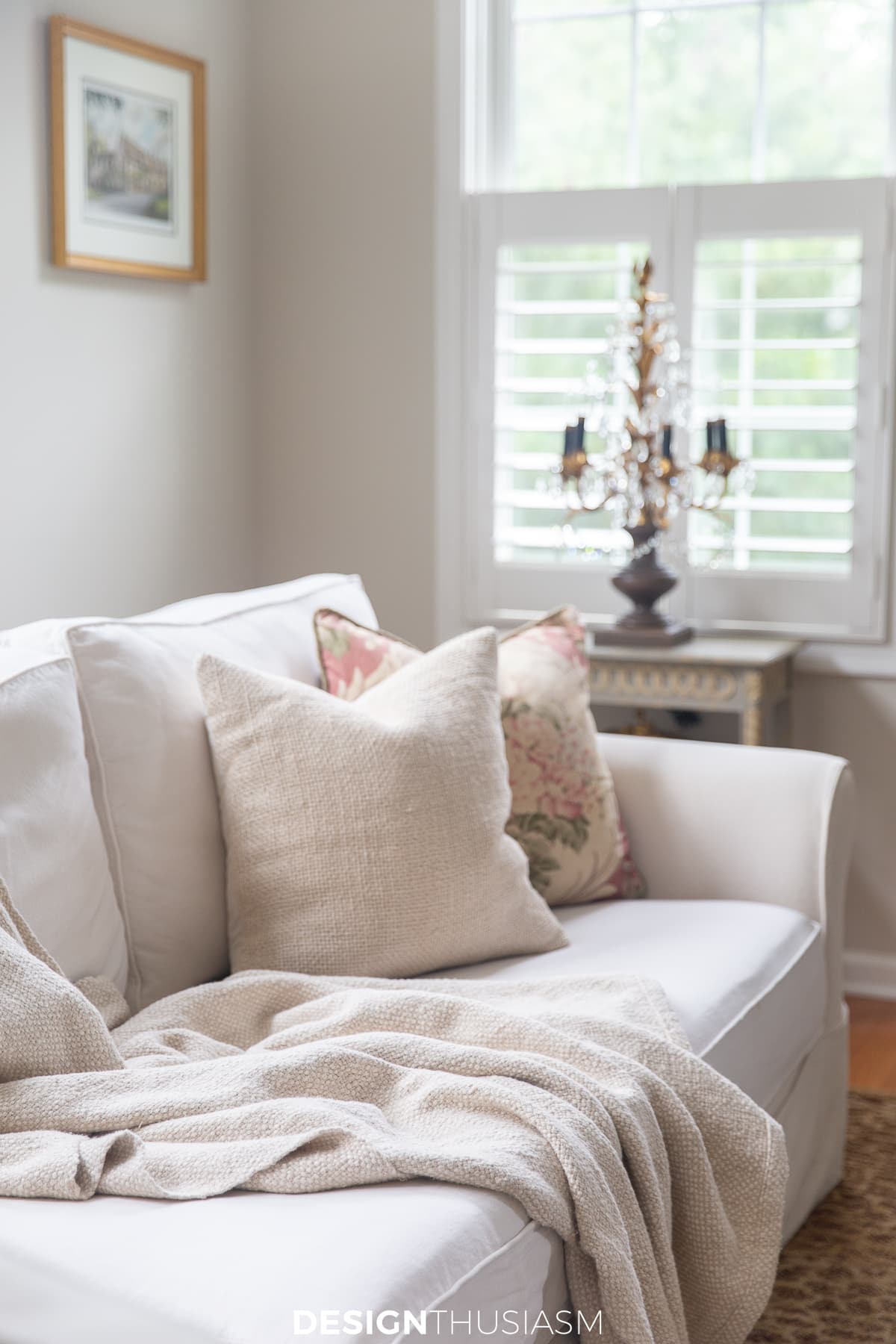 Vintage fall decor linen pillows