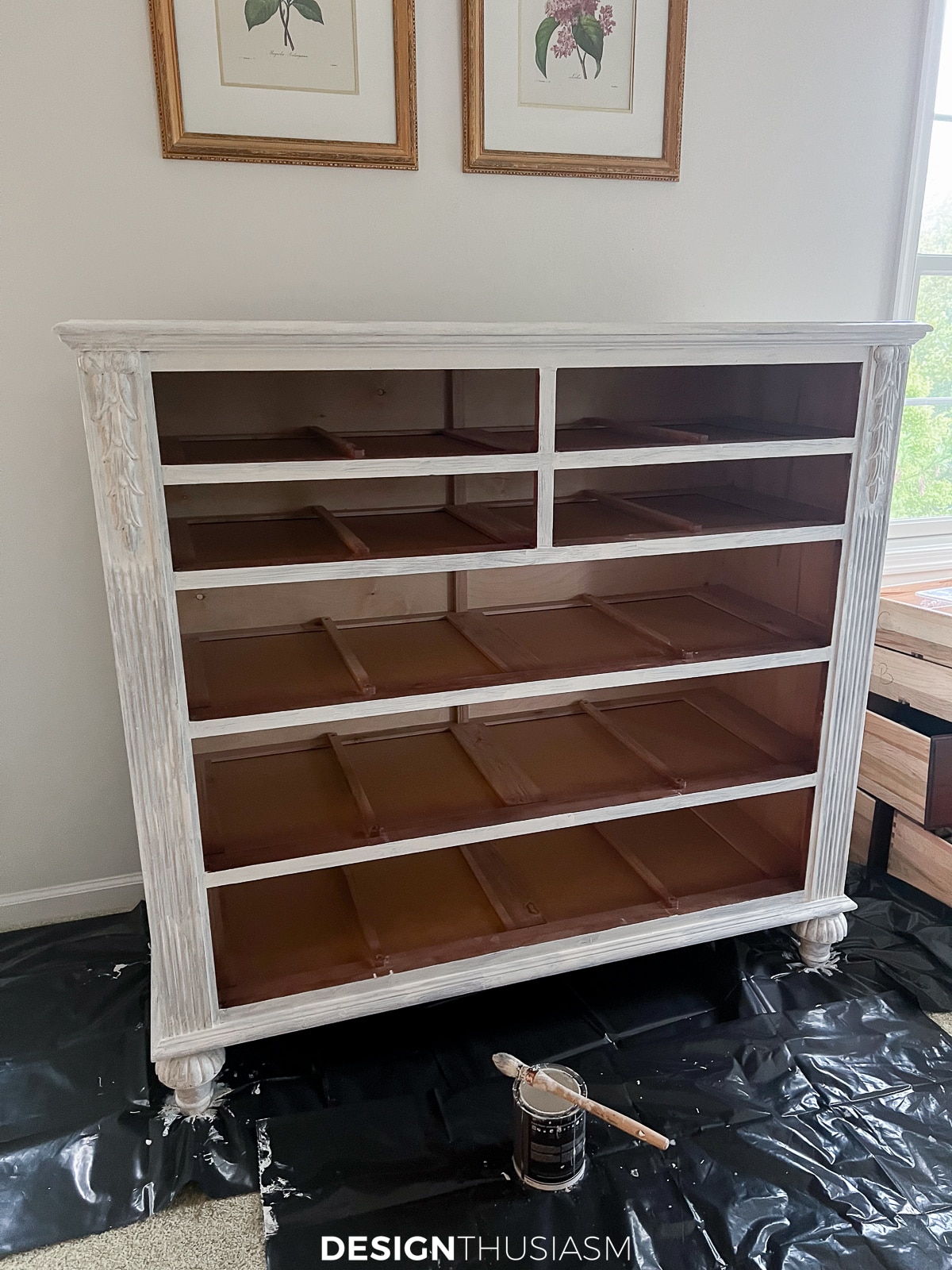 tall gentleman's chest first coat of paint