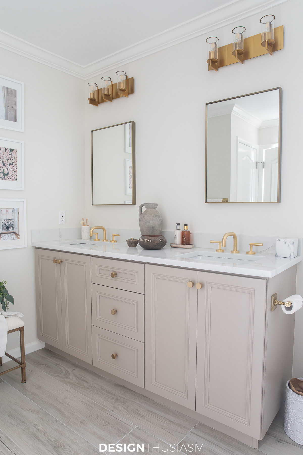 Bath remodel painted vanity