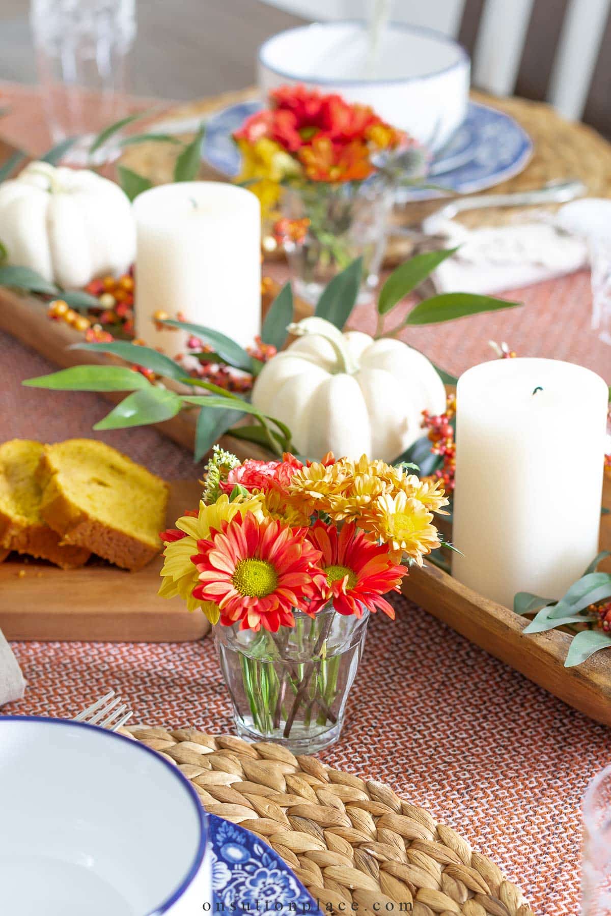 fall table set for friendsgiving celebration
