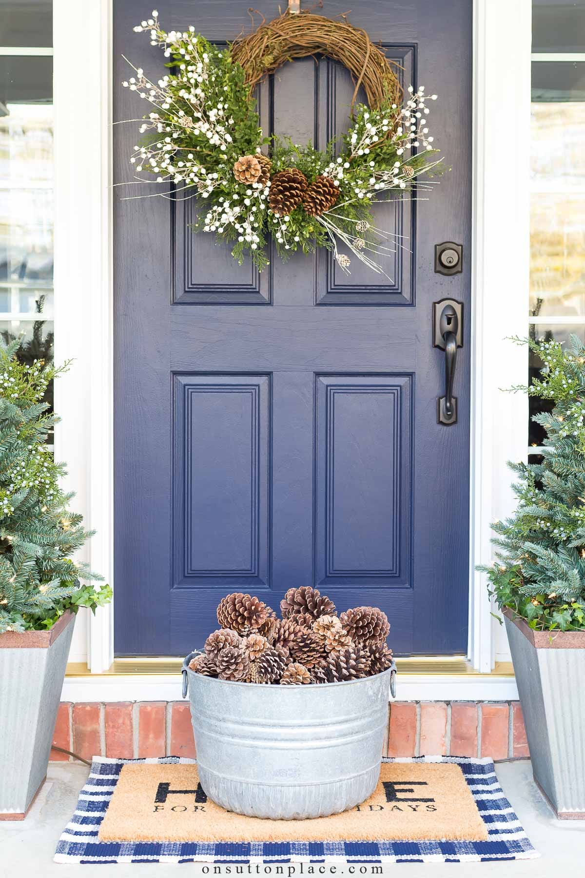 white berry wreath on sutton place