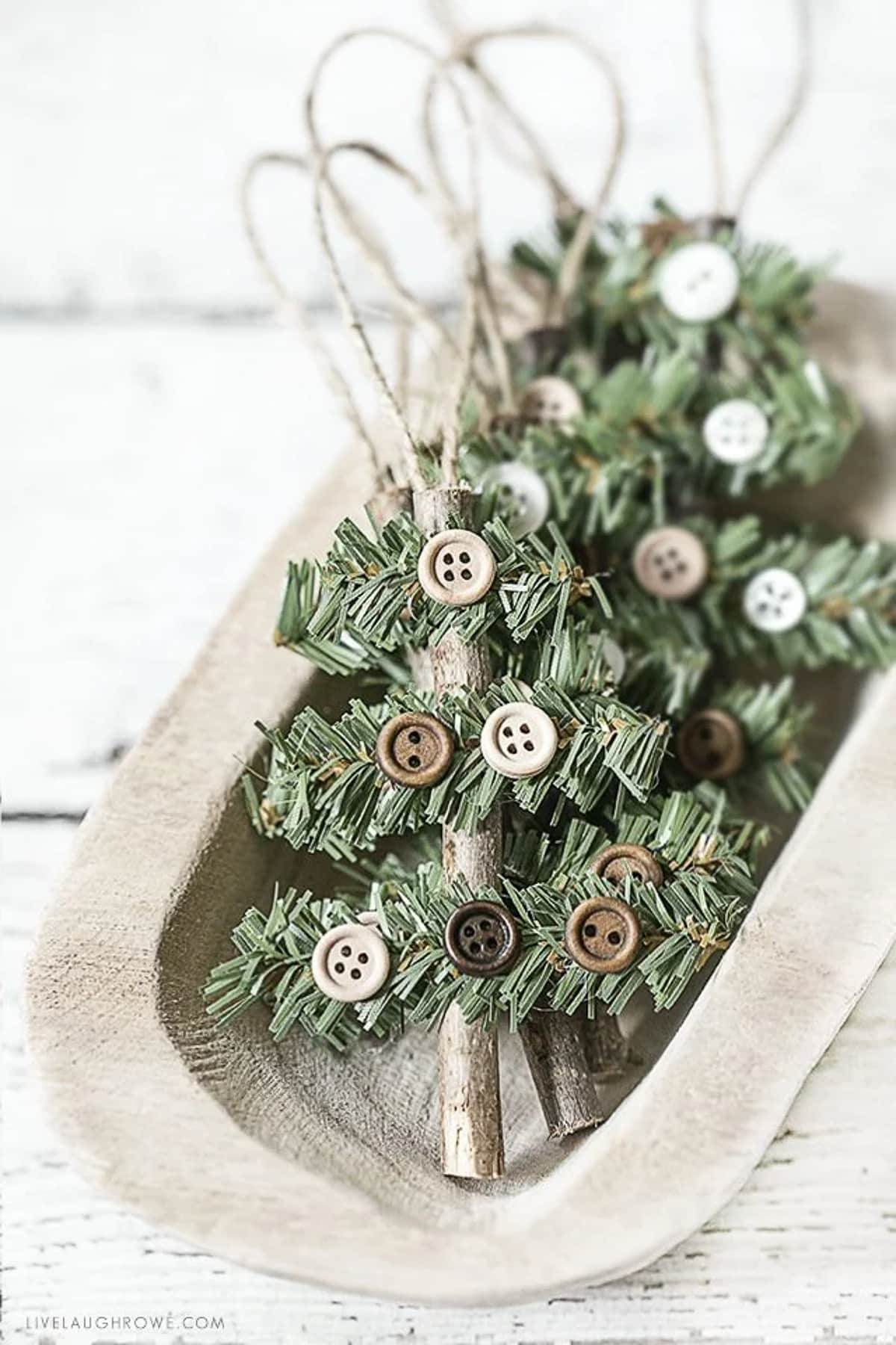 vintage Christmas decor button ornaments