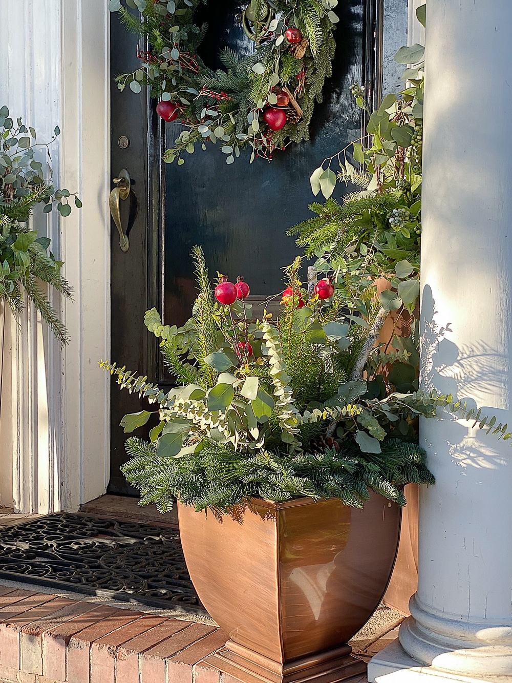 Christmas porch planter