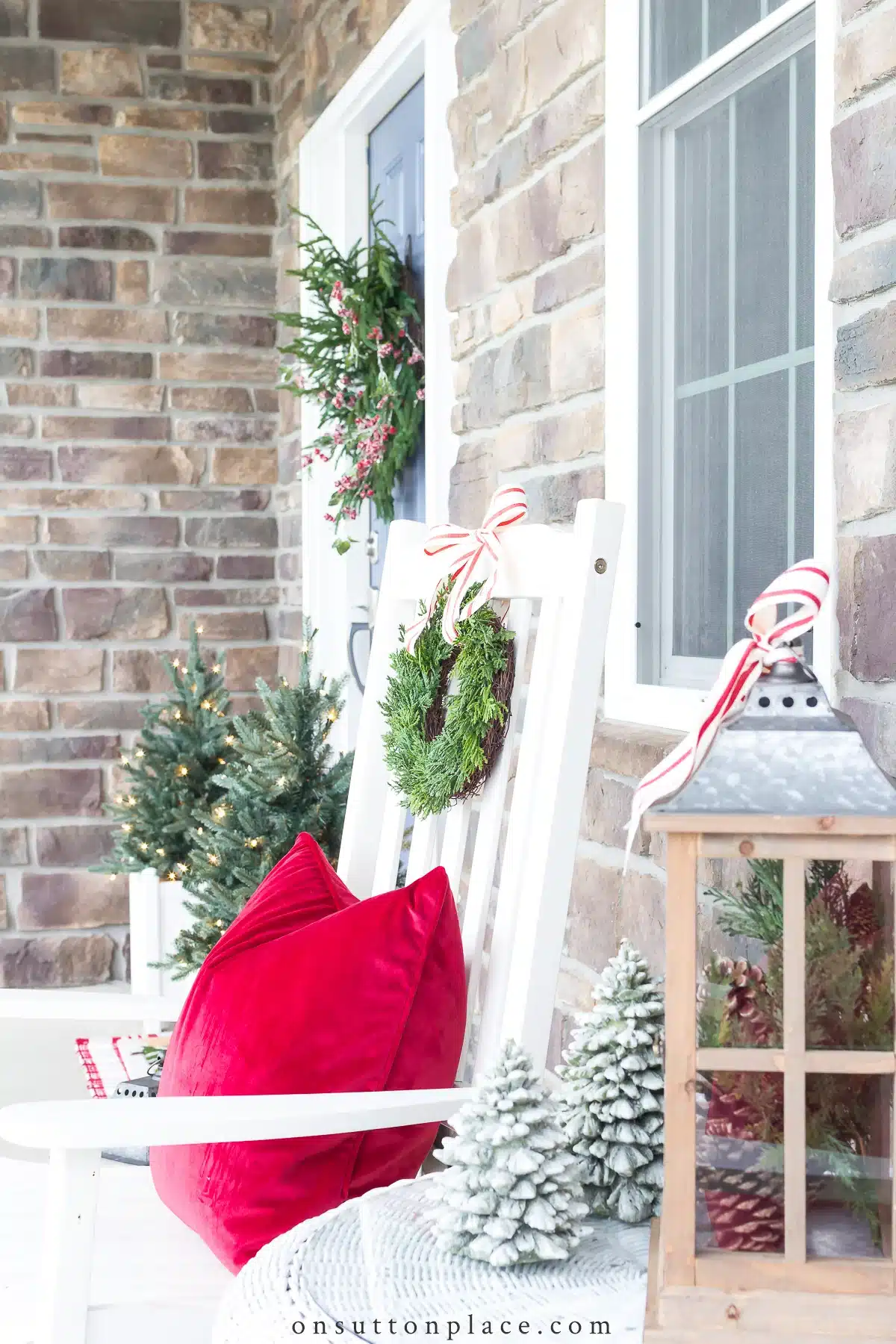 Christmas porch with rocker