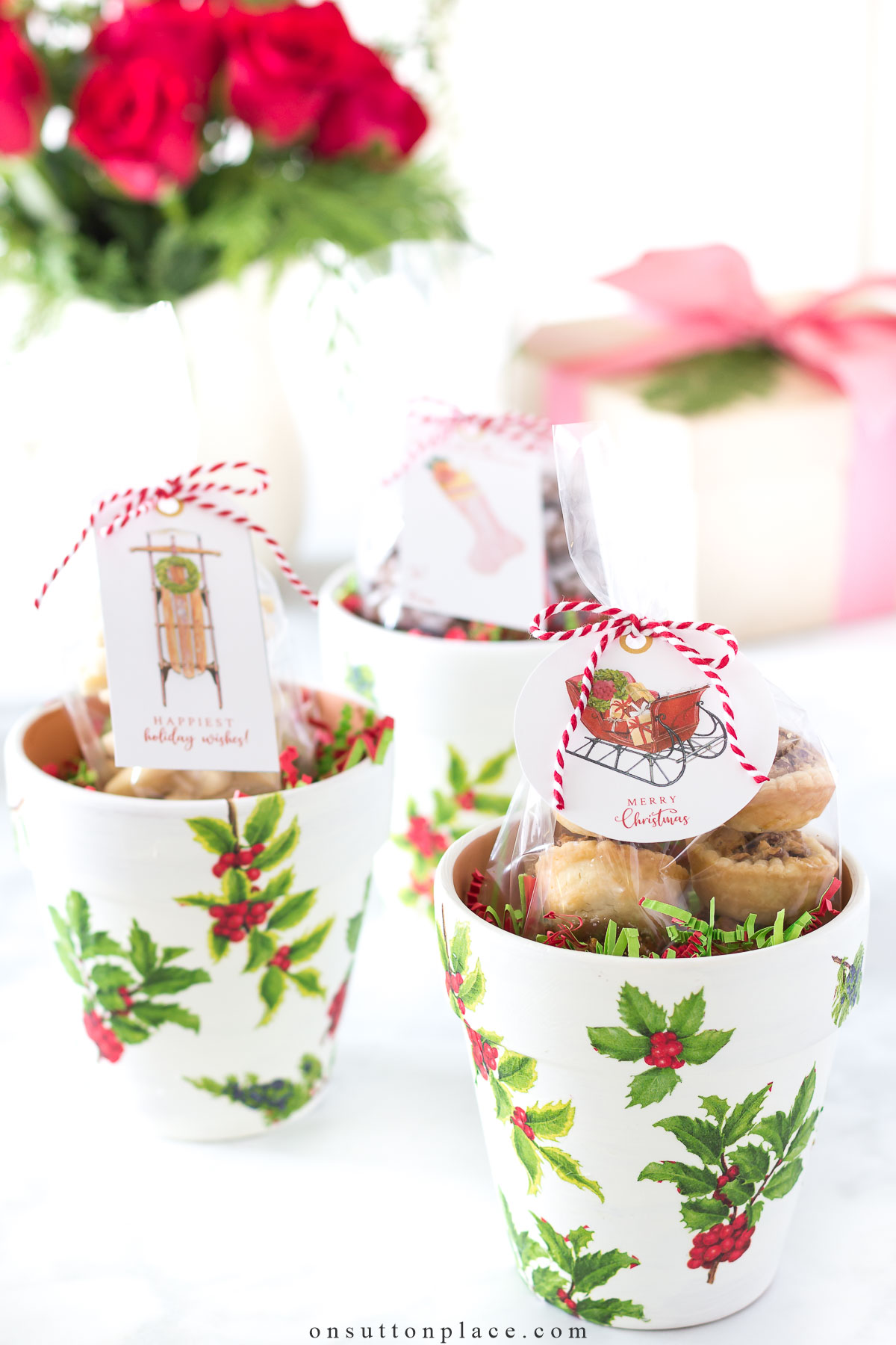 mod podge holly pots hss