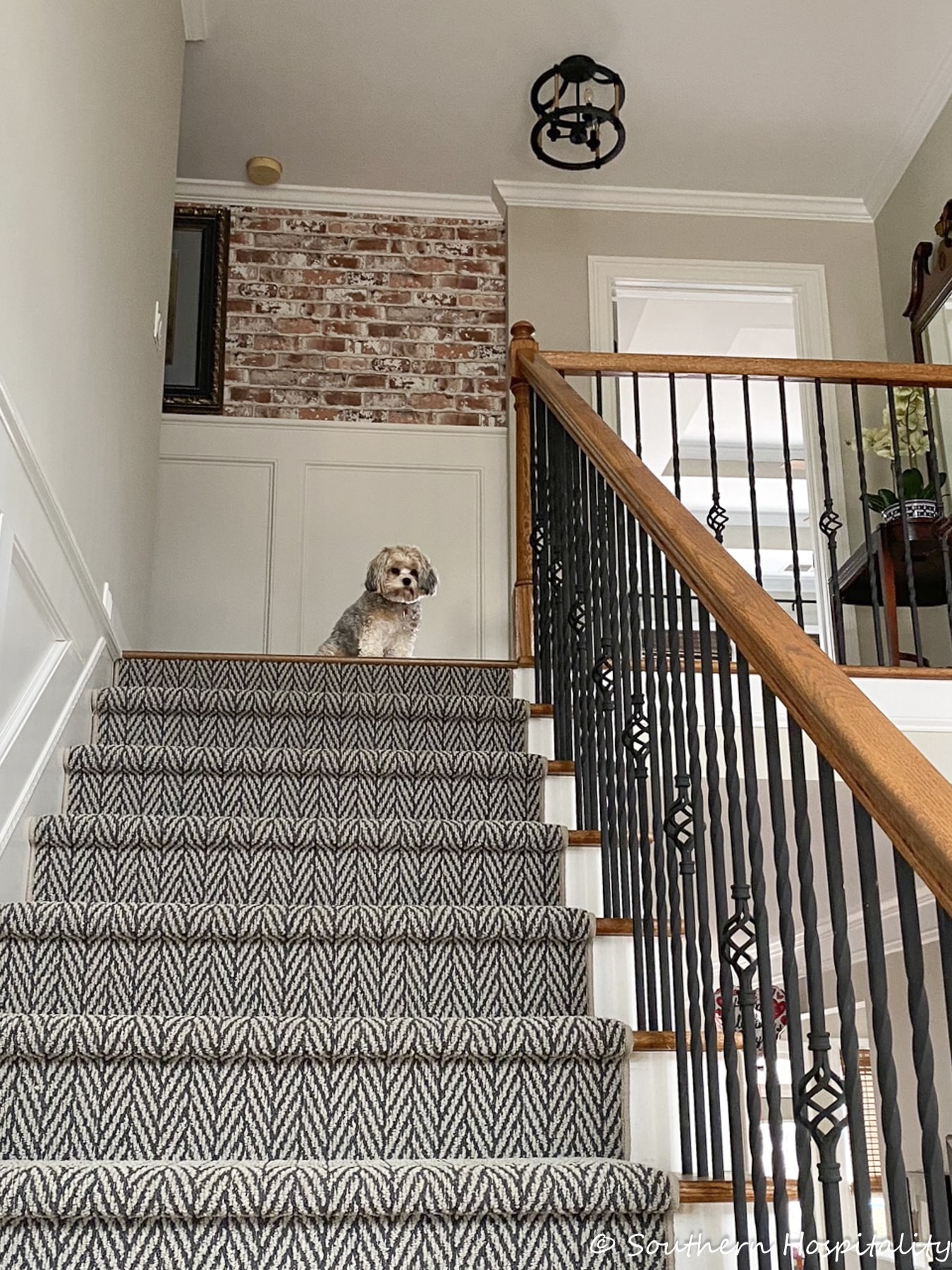 Adding Brick Wallpaper to hallway