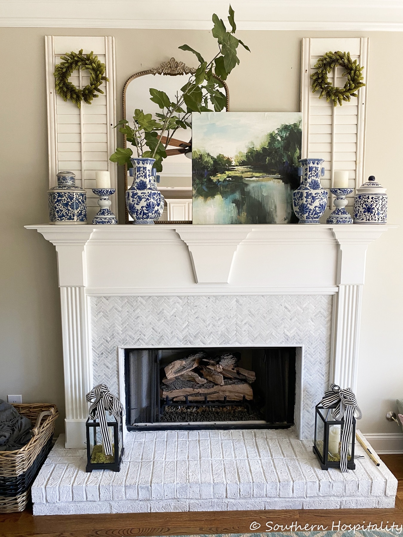 Spring Mantel and Kitchen shelf ideas