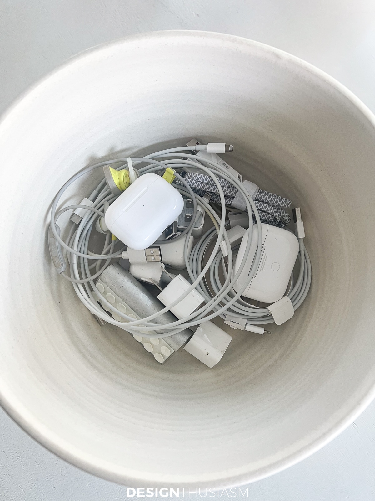 kitchen counter organization inside bowl