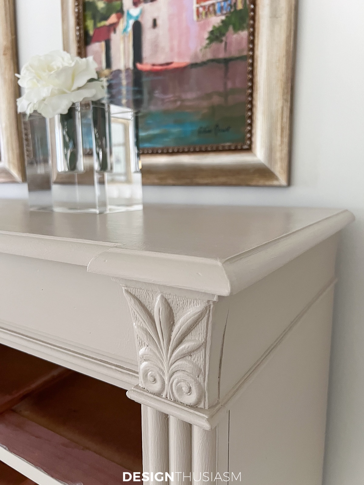 wax finish on chalk painted tall chest