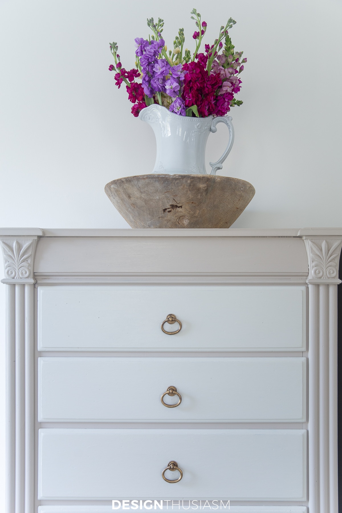 two tone chalk painted tall chest