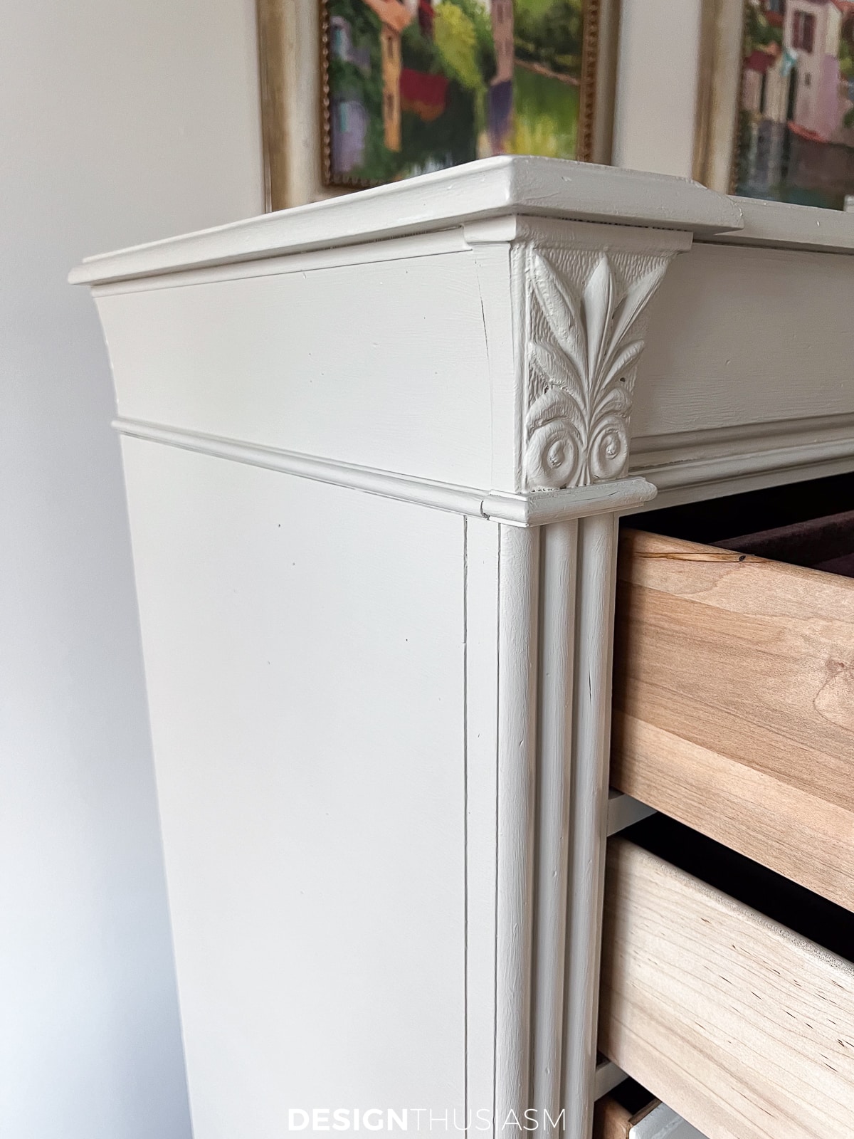 second coat on chalk painted tall chests