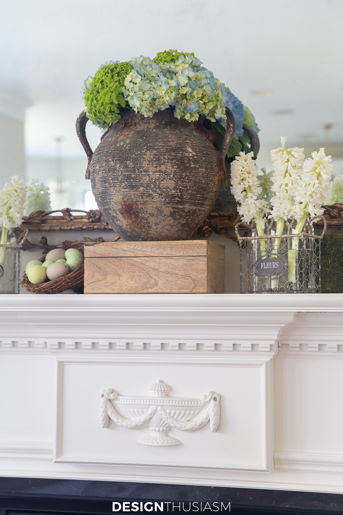 spring mantel centerpiece
