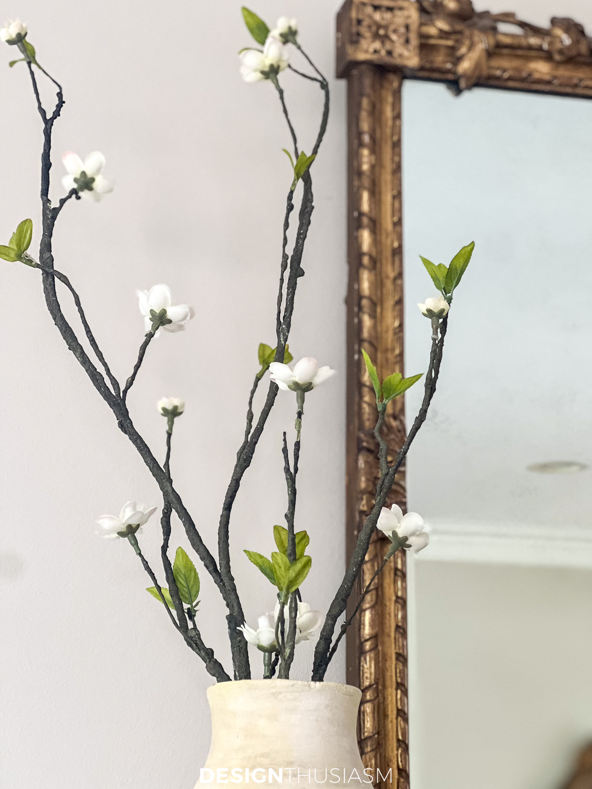 spring mantel cherry blossoms