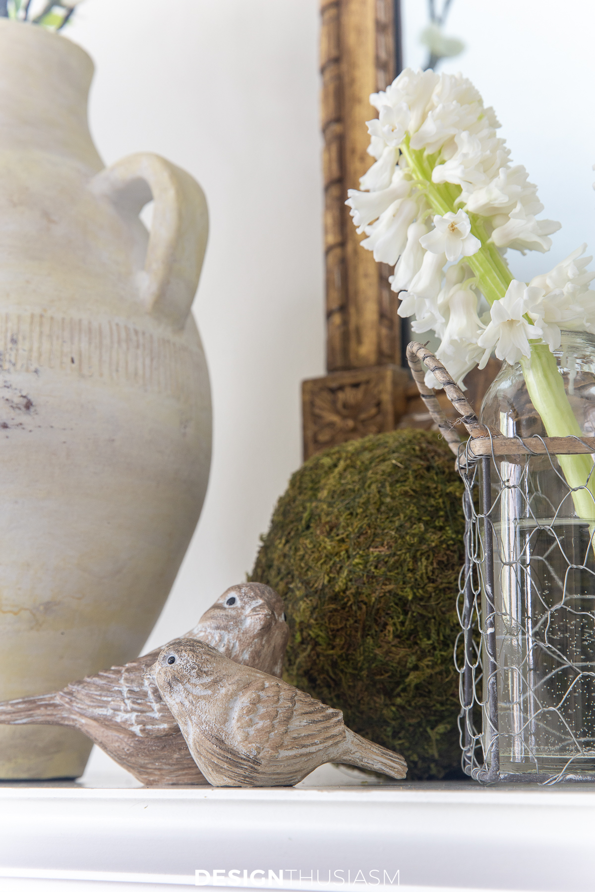 spring mantel resin birds