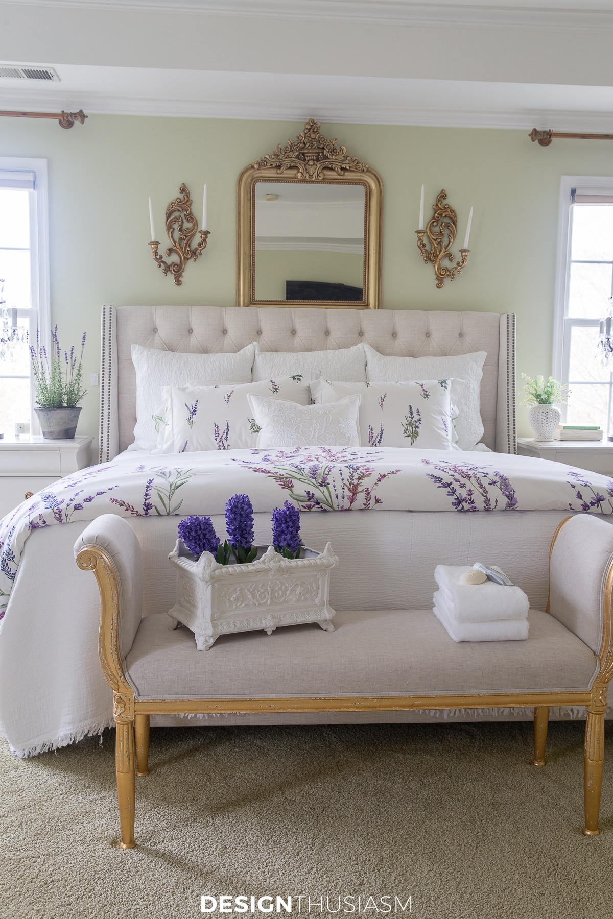 Provence inspired summer bedroom decor