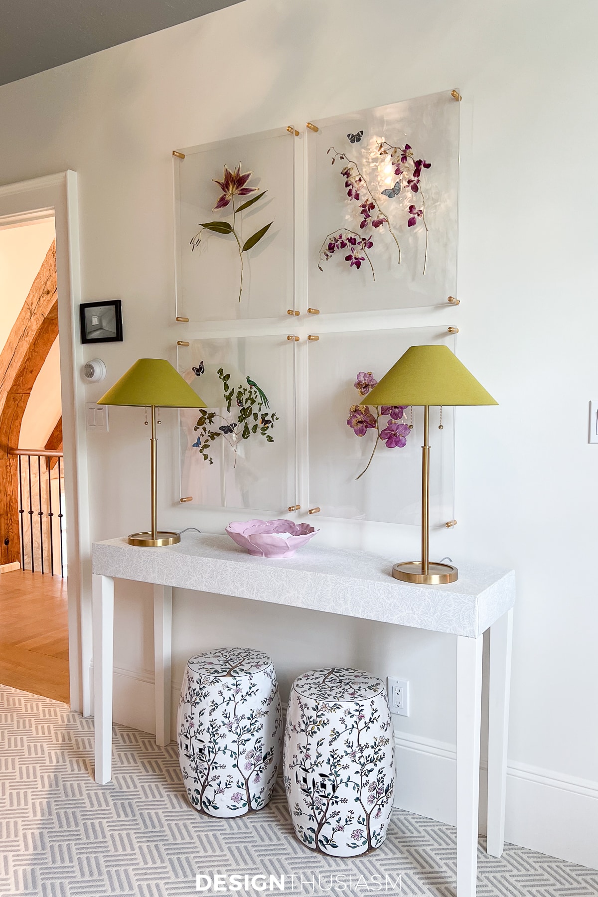 garden decor floral art and garden stools