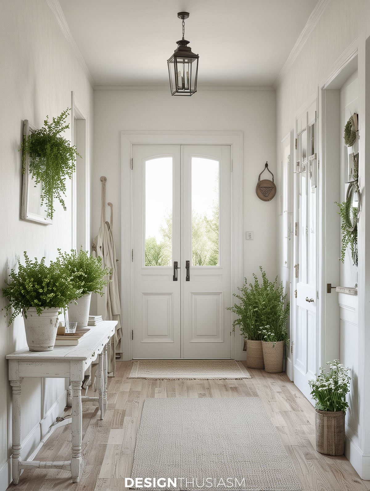 relaxed chic summer decor for the entry foyer