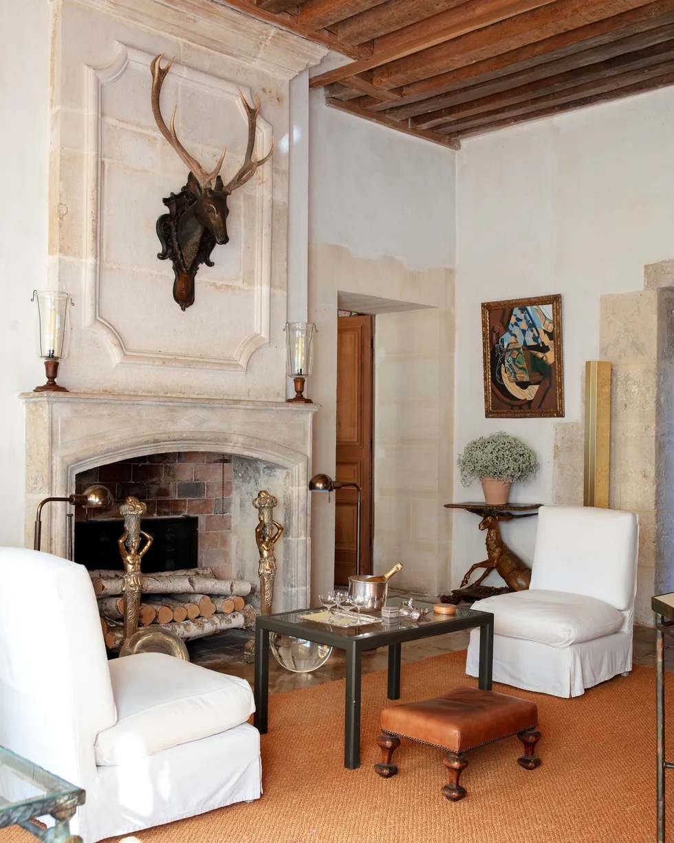 zoe-de-givenchy-french-countryside-terrace-fireplace