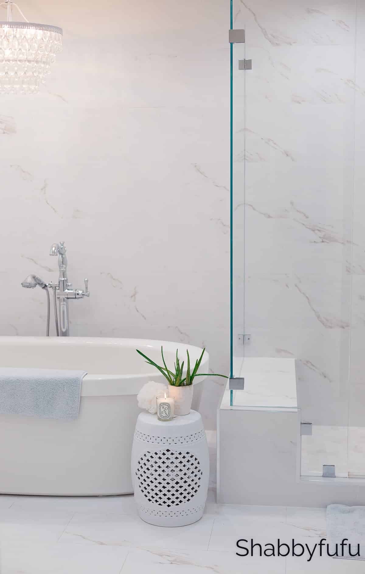 Shabbyfufu | Modern Luxe Bathroom Makeover Inspired By Hotel Design