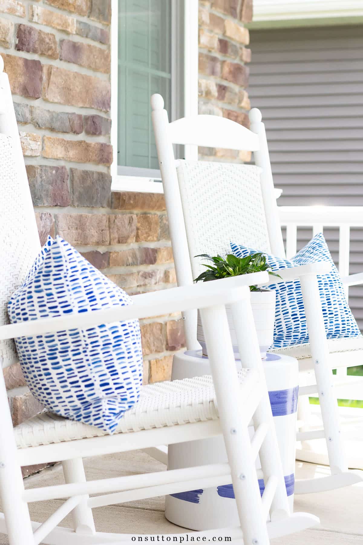 porch ideas for summer white rockers with pillows