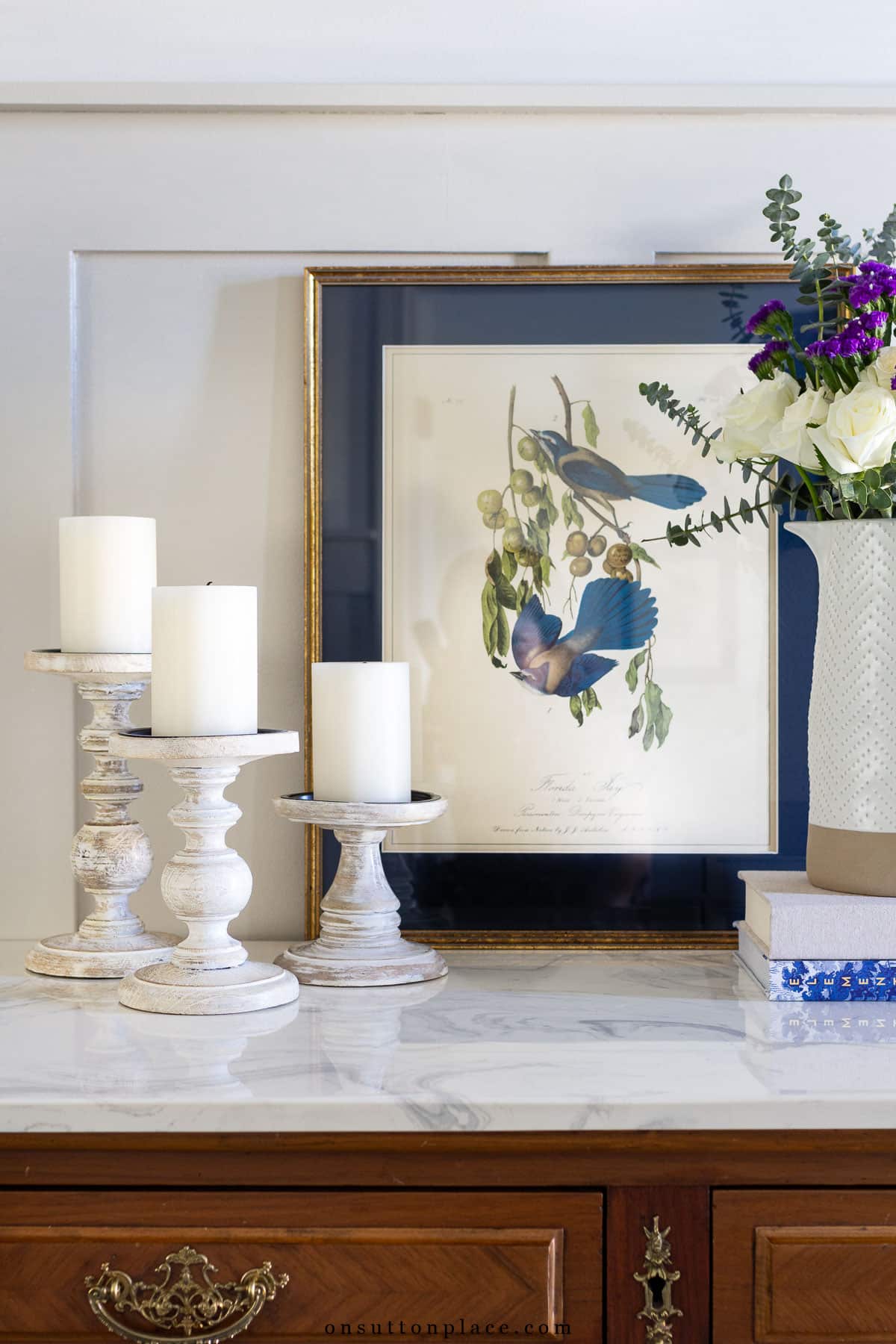 small entryway ideas candleholders framed print