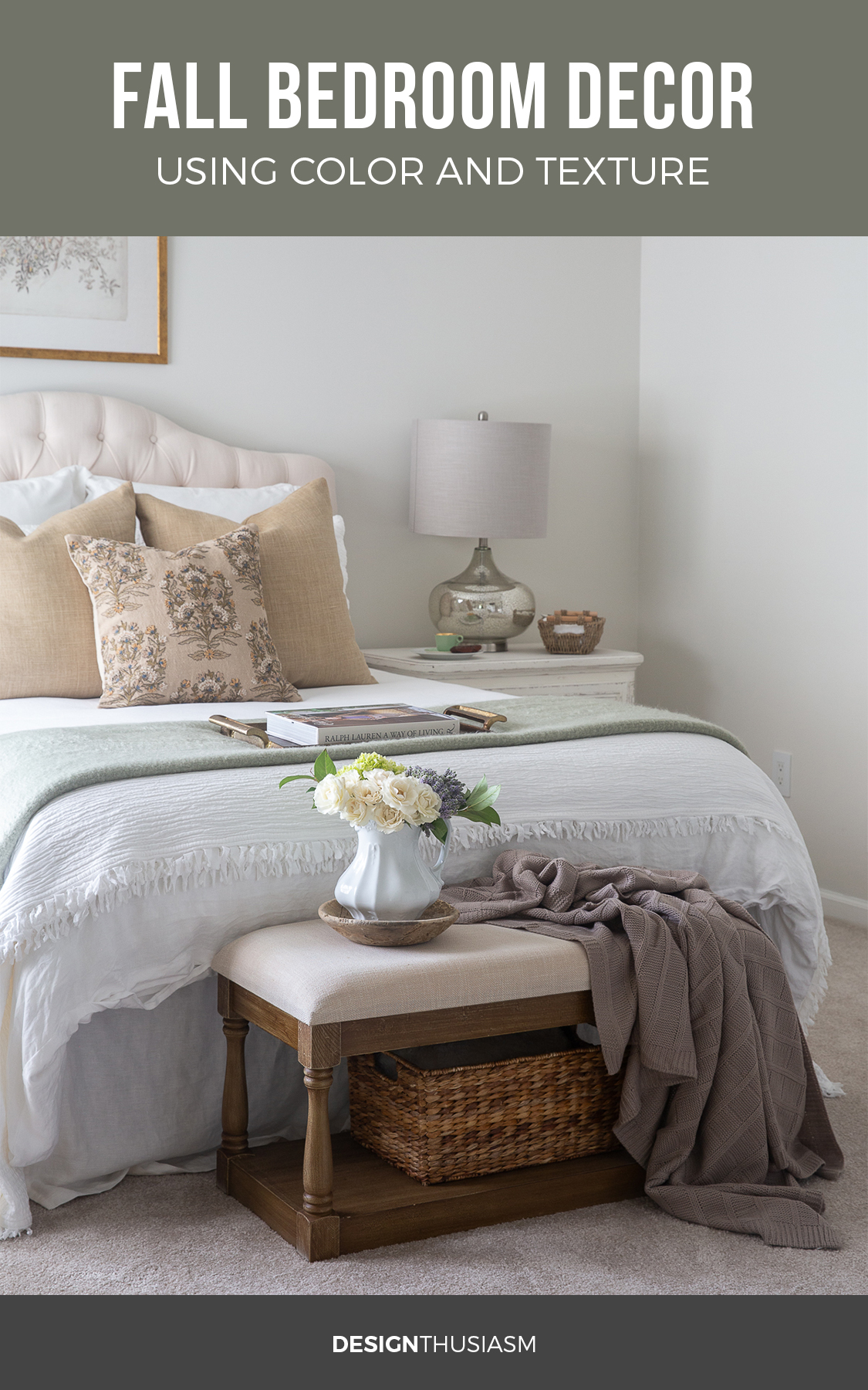 transition to fall bedroom with color and texture