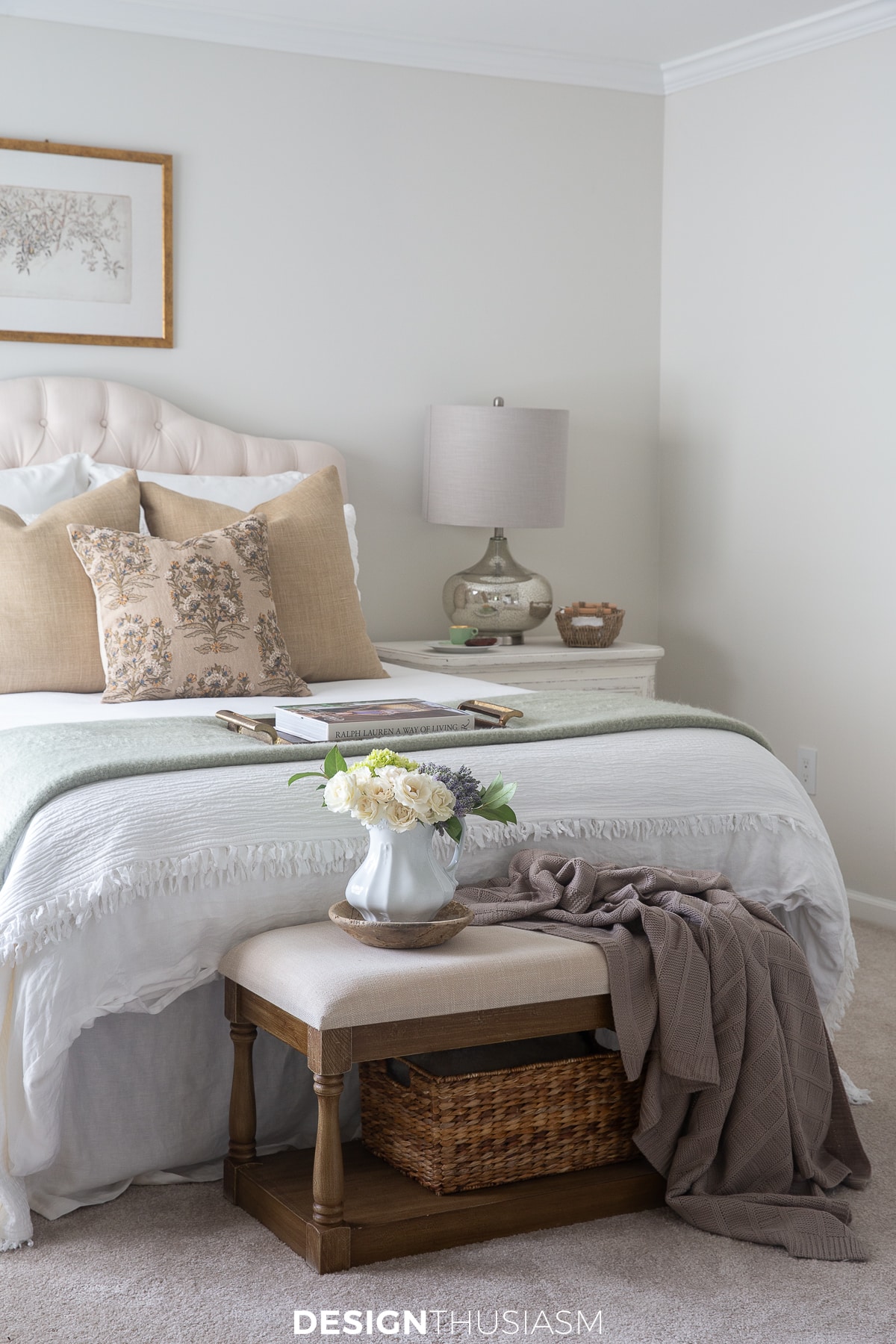 fall transition bedroom bench