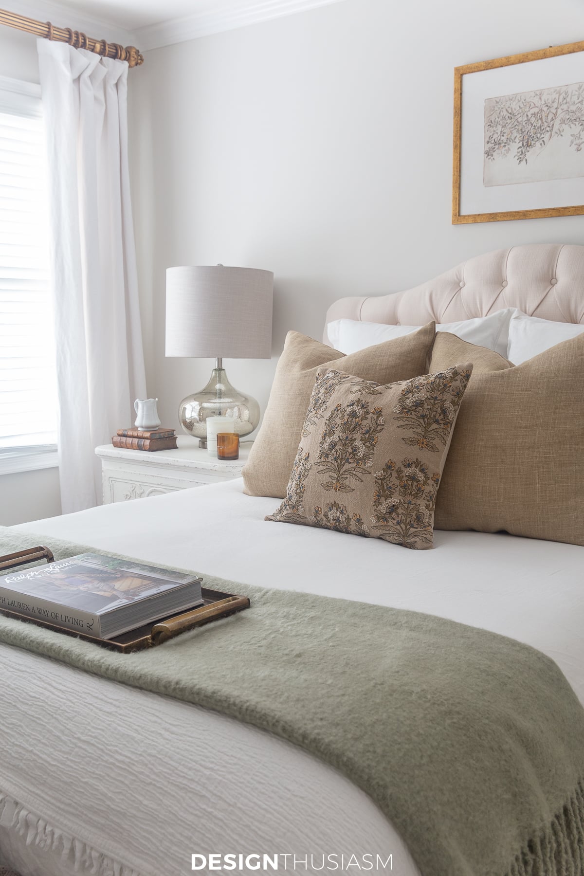 fall transition bedroom throw and pillows