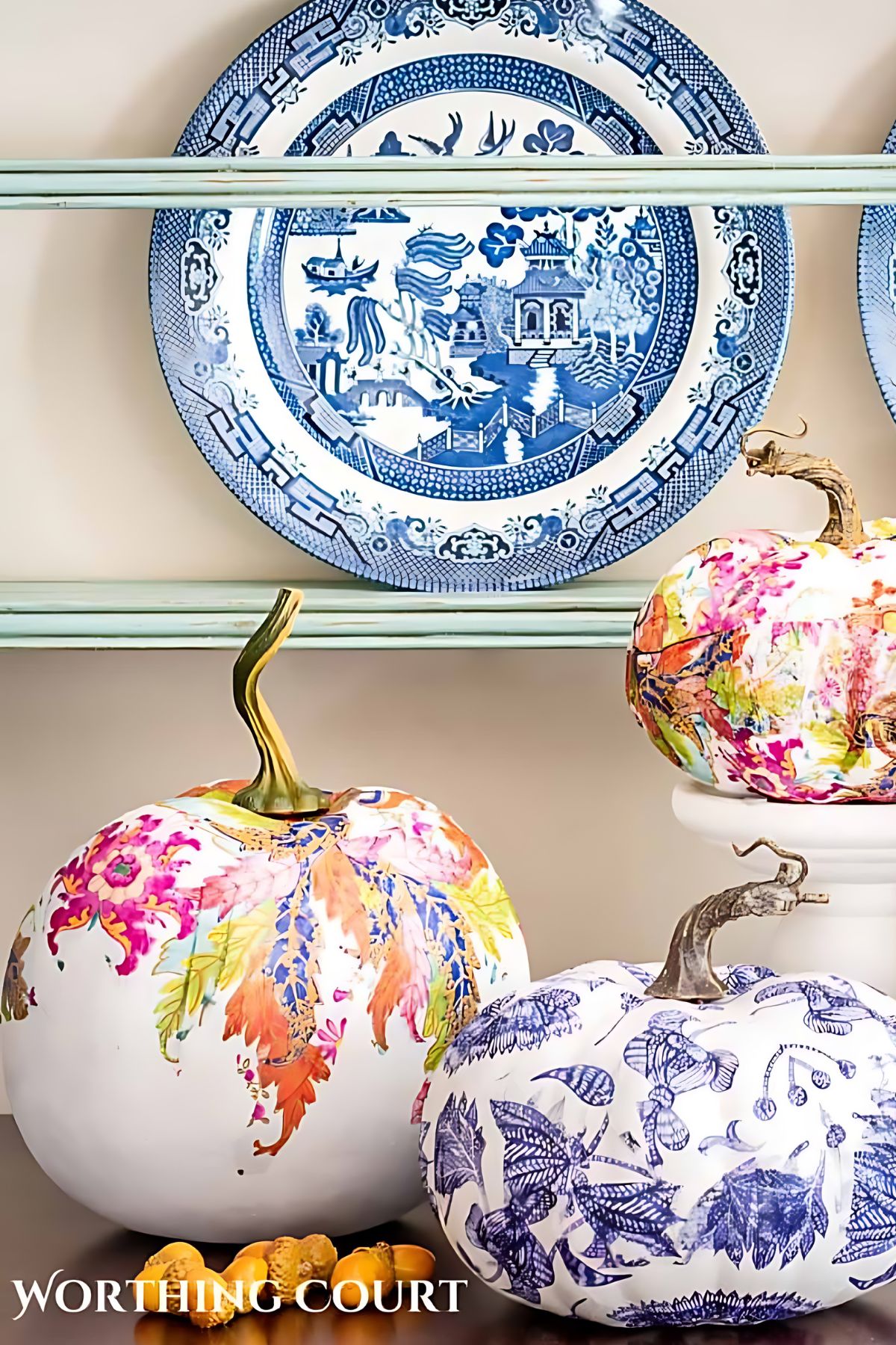 419 - Mod Podge Chinoiserie Pumpkins
