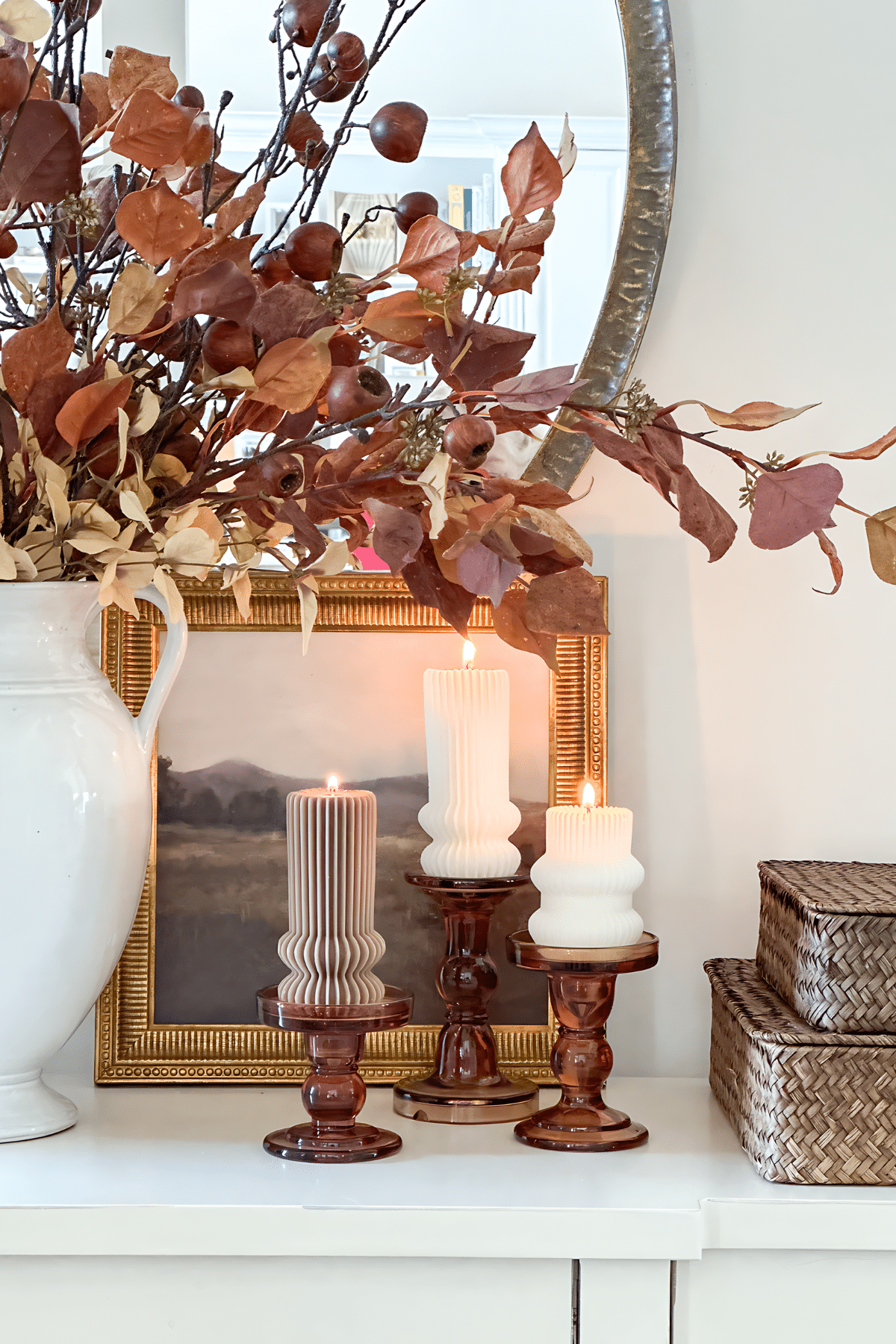 E-Fall Candles On A Foyer Table