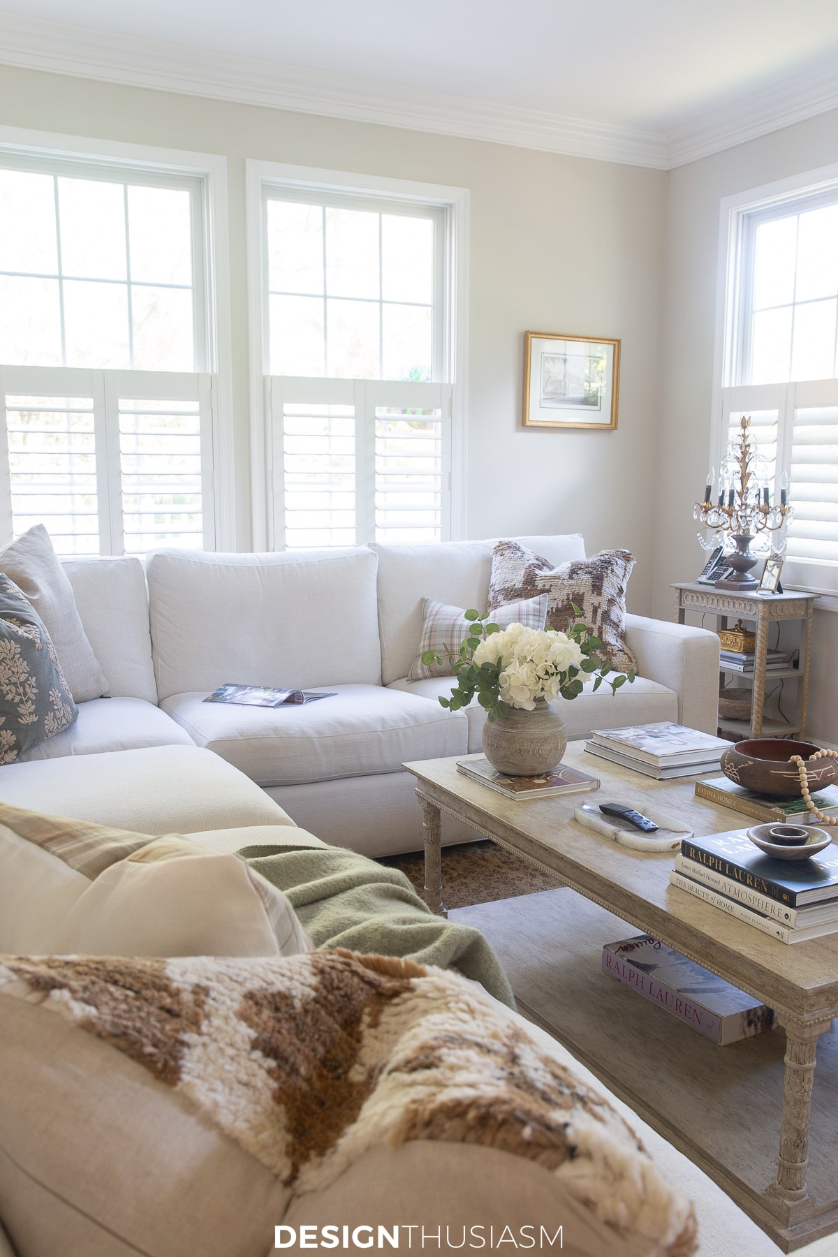 family room with cool weather patterns