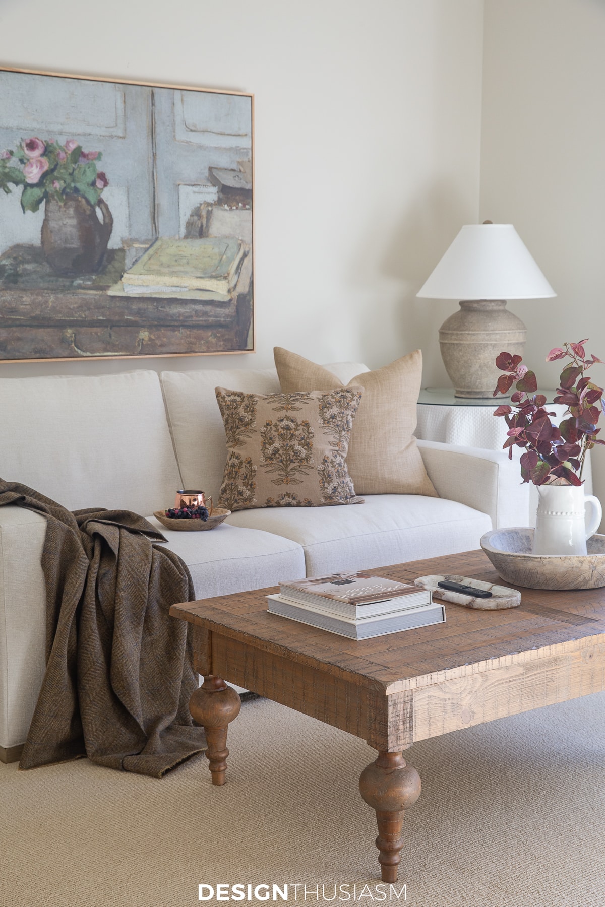 cool weather decor in the sitting room