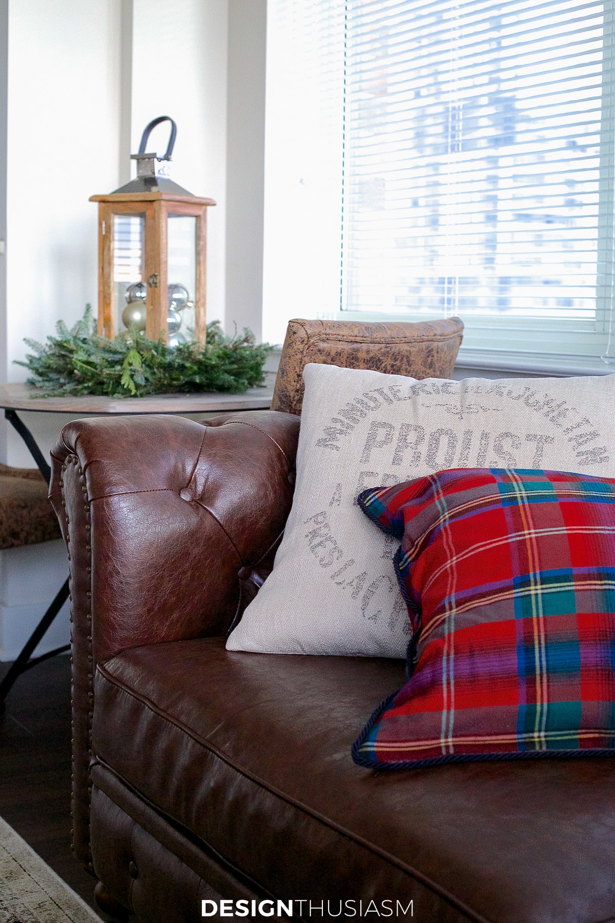 Christmas decor plaid pillow
