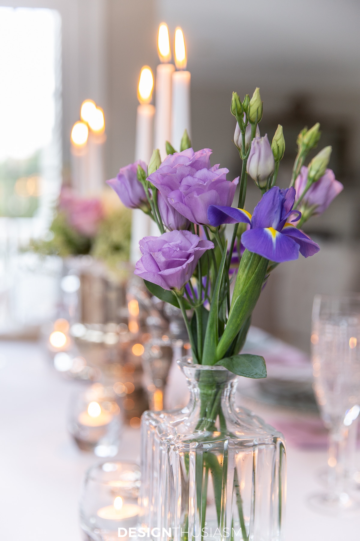 silver New Years table