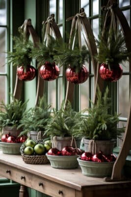 burgundy Christmas decorations