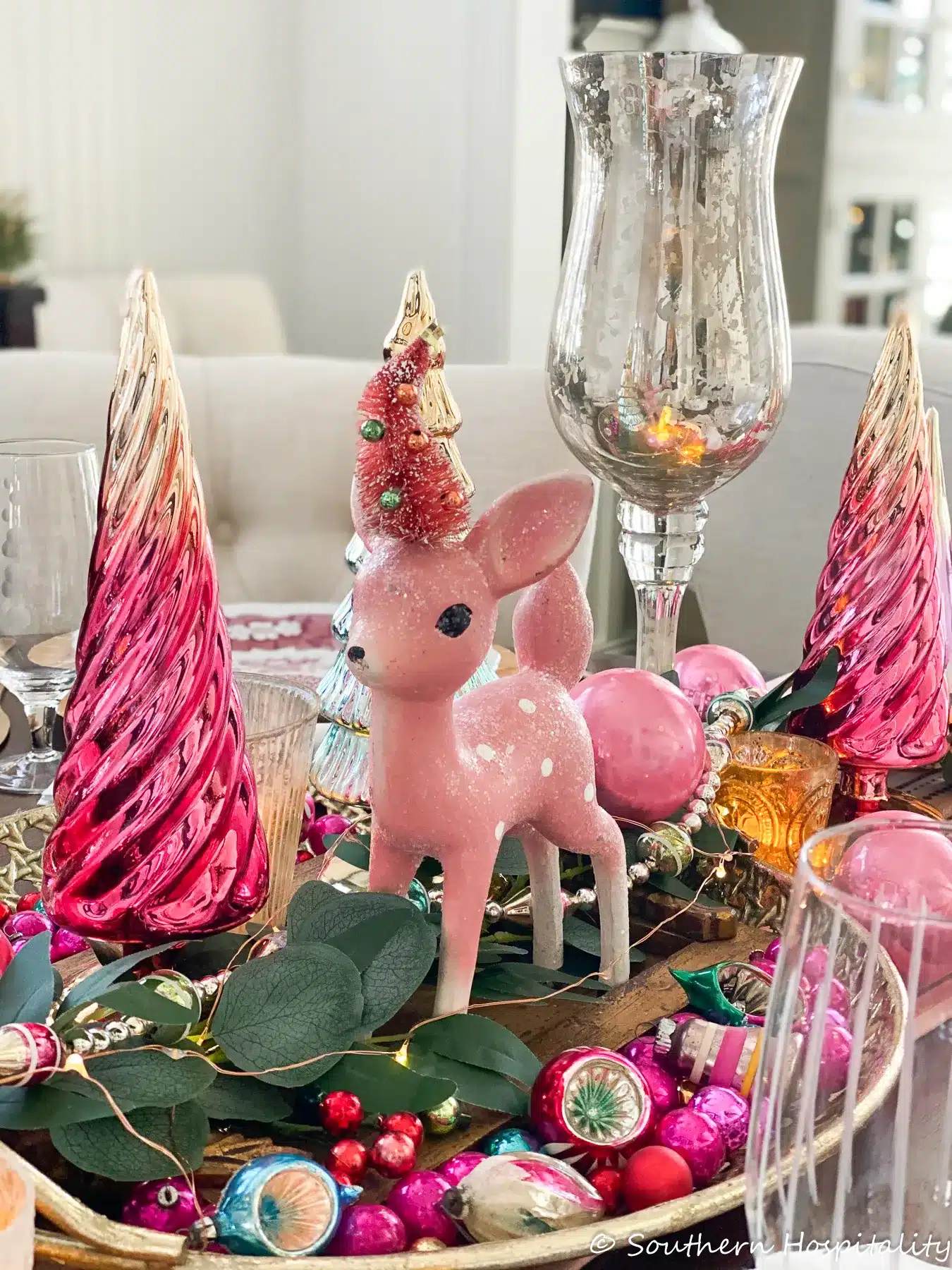Nostalgic Shiny Brite Christmas Dining Room